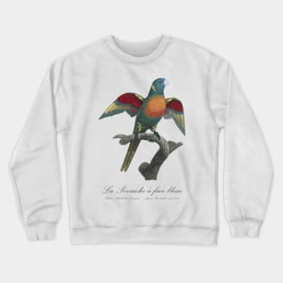 La Perruche a Face Bleue Parakeet - Jacques Barraband 19th century Illustration Crewneck Sweatshirt